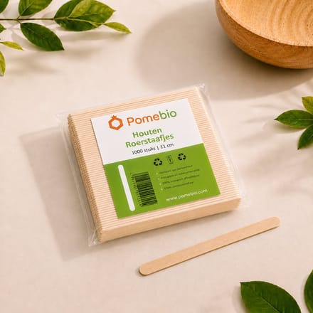 Pomebio houten roerstaafjes - 11 cm - 1000 stuks