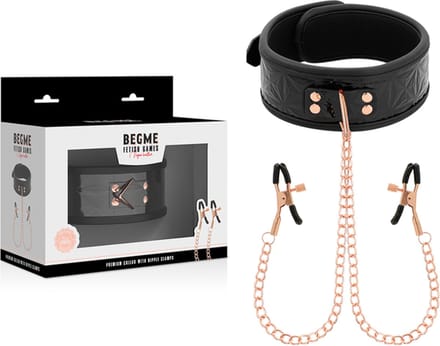 BEGME BLACK EDITION | Begme Black Edition Collar With Nipple Clamps