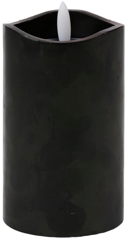 LED candle wetlook black H12,5