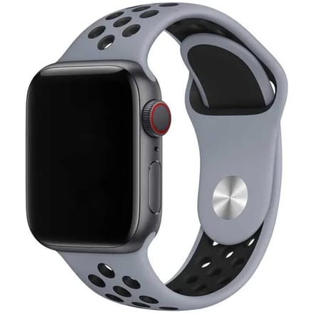 2+2 | Apple Watch Bandje - Dubbel - Siliconen - Mist Zwart