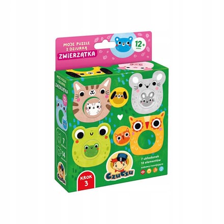 CzuCzu Puzzel 14 elementen Mijn Puzzel met Gat Dieren