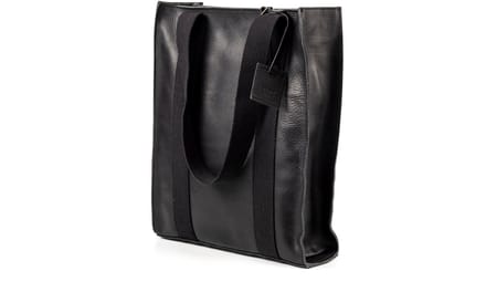 Leather Tote Black Manhattan Collection