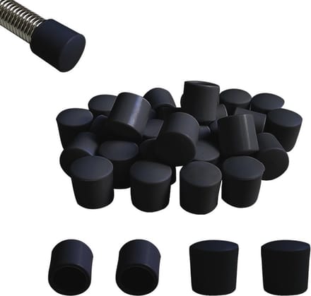 Deurstopdoppen 20 Stuks - Vervangende Rubber Tips voor Deurstopper (0,39 Inch, Zwart)