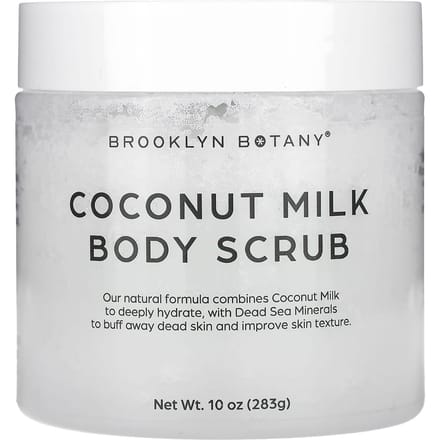 Brooklyn Botany, Coconut Milk Body Scrub, All Skin Types, 10 oz (283 g) white