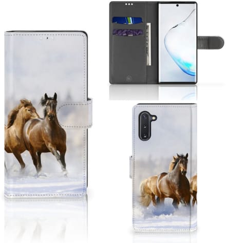 Samsung Galaxy Note 10 Telefoonhoesje met Pasjes Paarden