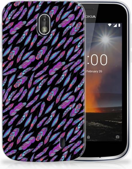 Nokia 1 TPU bumper Feathers Color
