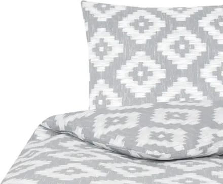 2dlg dekbedovertrek 155x210cm bohemian wit grijs beddengoed 100% katoen