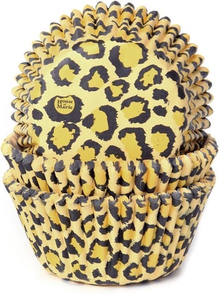 House of Marie Cupcakevormpjes - Luipaard Geel - pk/50