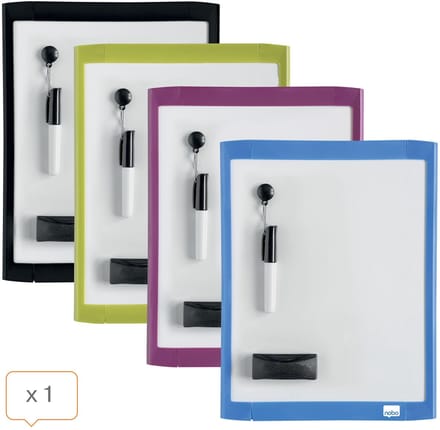 Whiteboard nobo 21.6x28cm magnetisch assorti | 6 stuks