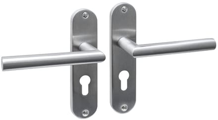 Intersteel Deurkruk Jura basic op schild ovaal 185x41mm profielcilindergat 55mm rvs