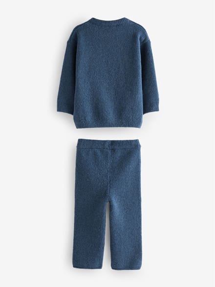 Next - Jongens - Gebreide NYC Varsity trui en joggingbroek set - Blauw
