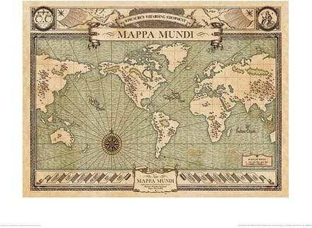 Kunstdruk Fantastic Beasts - Mappa Mundi 50x40cm