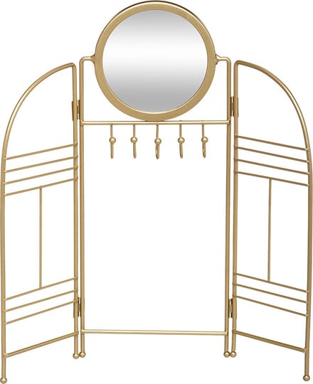 Atmosphera inklapbare sieradenhouder met spiegel - Goud - Decoratief | Opvouwbaar