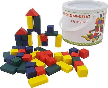 Blokkenton met 50 gekleurde blokken