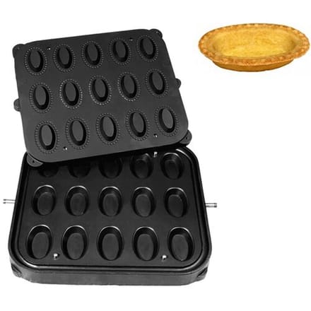 GGM Gastro Platen voor tartelette-machine TMPIC - vorm: 15x ovaal - 79x52mm