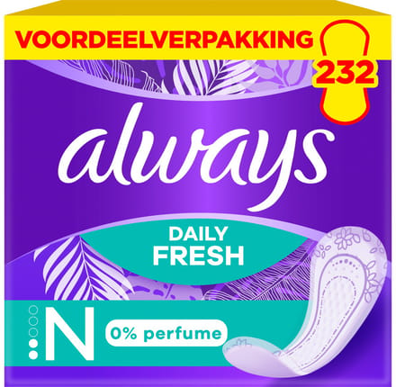 Always Daily Fresh Normal inlegkruisjes - 0% Parfum - 4 x 58 Stuks