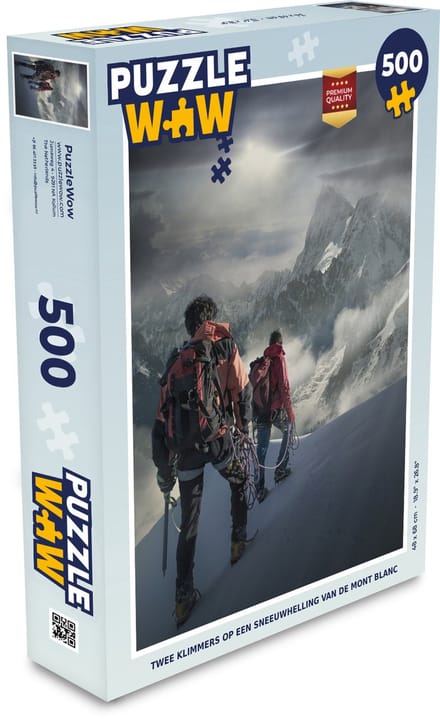 Puzzel Twee klimmers op een sneeuwhelling van de Mont Blanc - Legpuzzel - Puzzel 500 stukjes