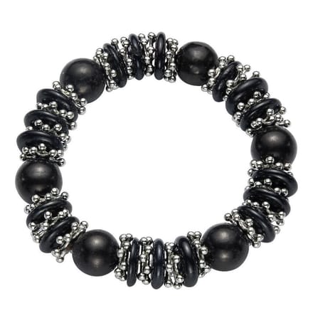 Behave - Rekarmband met zwarte kralen - stoere minimal look