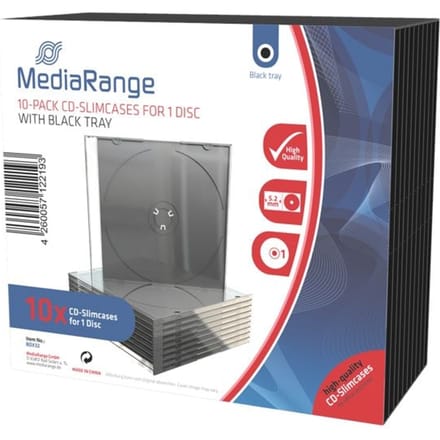 MediaRange Retail-Pack CD-Slimcases single: Winkelverpakking CD-slimcases enkelvoudig