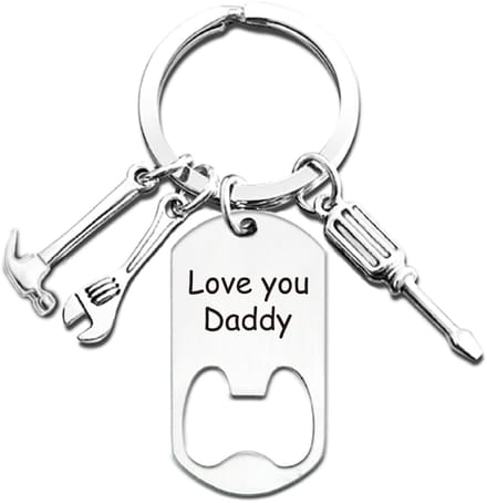 Dailygoods - Sleutelhanger Flessenopener met Gravure voor Vader