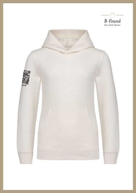 B-Found Hoodie met QR-code (zwart) – Slimme & Comfortabele Kinderkleding