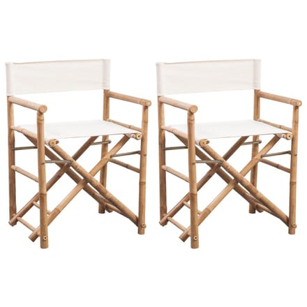 vidaXL - Regisseursstoelen - 2 - st - inklapbaar - bamboe - en - canvas