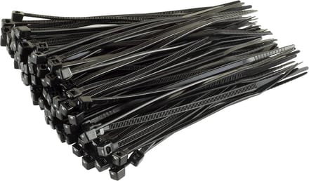 100 Zwarte Kabelbinders 100mm - UV-bestendige Nylon Tie Wraps