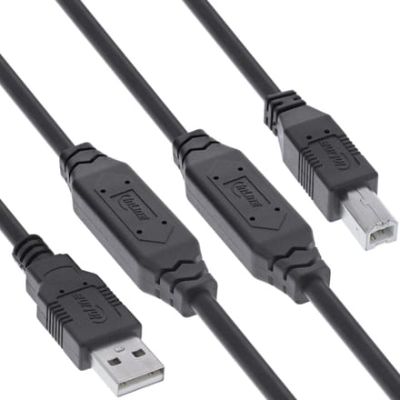 InLine actieve USB-A - USB-B kabel | USB2.0 | 20 meter