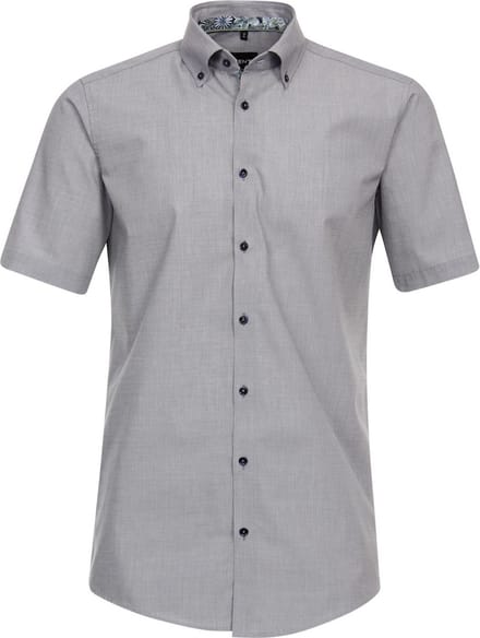 Blauw Venti Overhemd Korte Mouw Button Down Boord Modern Fit - L