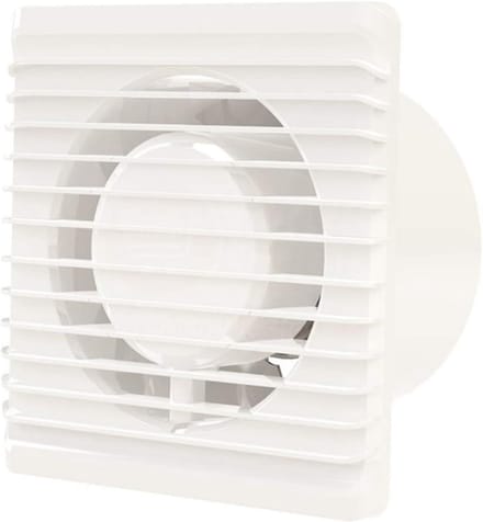 Badkamerventilator - Wandventilator - Lucht afvoeren - Stil en waterbestendig - 125 mm diameter - Wit