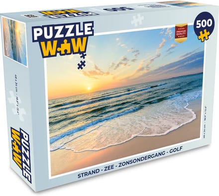 Puzzel Strand - Zee - Zonsondergang - Golf - Legpuzzel - Puzzel 500 stukjes