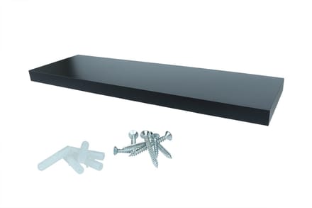 Wovar Zwevende Wandplank 60 x 24 cm Zwart | Per Stuk