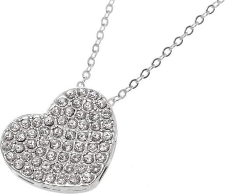 Behave - Lange ketting met hartvorm hanger - Kristal stenen - 85 cm
