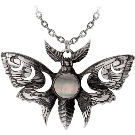 Alchemy Gothic - Gothic Halsketting - Lunar Moth - zwart-zilverkleurig