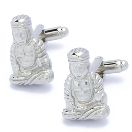 Manchetknopen - Buddha Zen Yoga Zilverkleurig