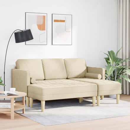 vidaXL - Bankstel - 2 - st - Crème - Polyester