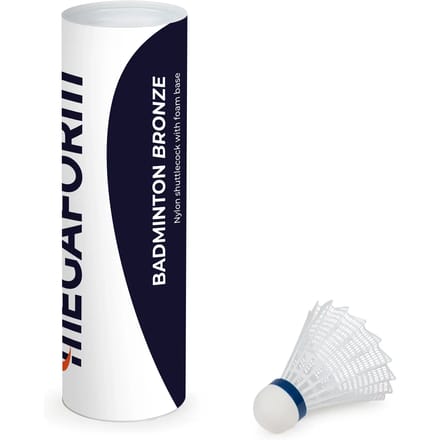 Megaform badminton shuttlecocks - set van 6 duurzame pluimen.