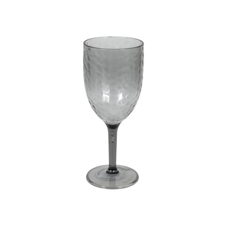 Glas wijn kunststof transparant grijs ø8x19,6cm