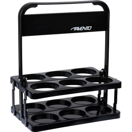 Avento Inklapbaar Draagrek - voor 6 Bidons - Zwart - 28 x 33.5 x 17.5 cm