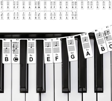 Pianonoten Handleiding - Toetsenbord Stickers - Beginners Leren - Herbruikbaar Siliconen - 61 Toetsen