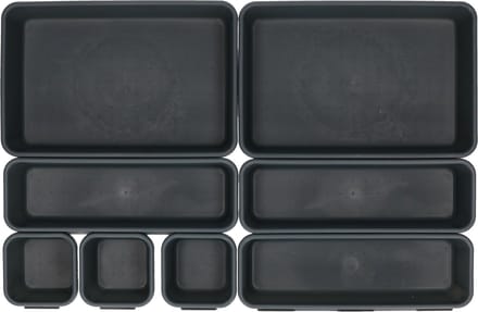 Storage Solutions Lade organizer - 8-delig - donkergrijs - kunststof - modulair - ladeverdeler