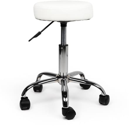 Tabouret Wit - Laag, Zonder voetring