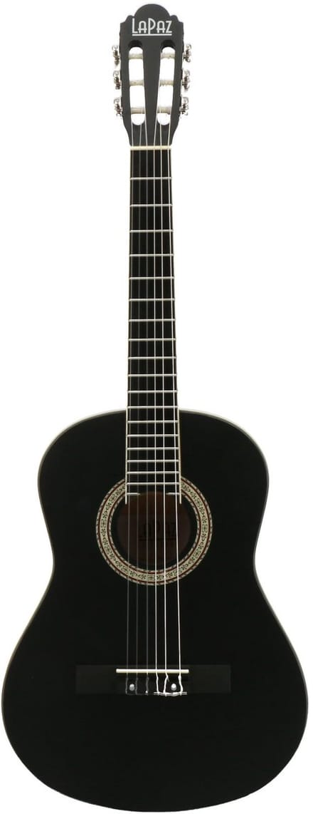 Linkshandige Klassieke Gitaar Kind - 3/4-Formaat - Voor Kinderen - Sparren Bovenblad - Nylon Snaren - Zwart