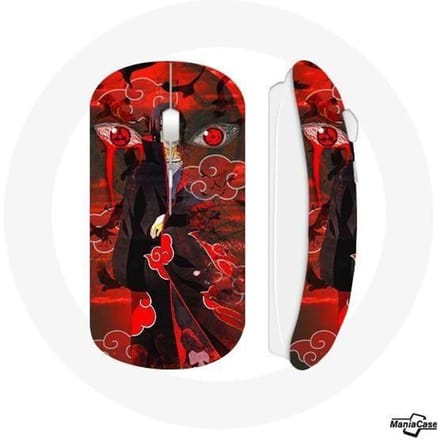 Souris sans fil - Naruto - Itachi - Rouge - Compatible Mac et PC - WiFi