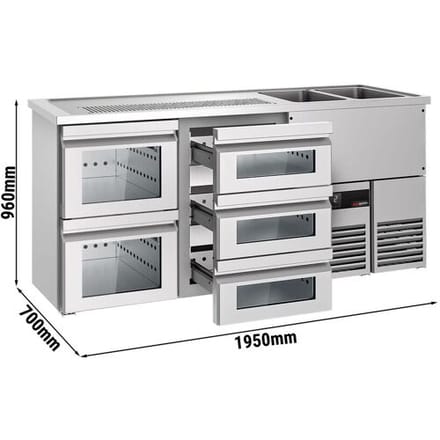 GGM Gastro Bierkoeling PREMIUM - 1950x700mm - 5 laden zilver