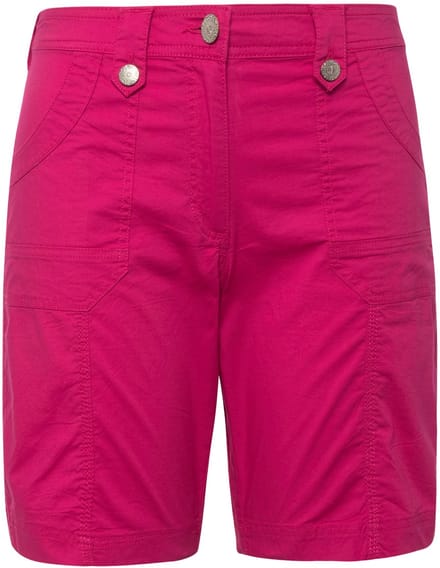 Ulla Popken - Dames - Cargo-bermuda comfortabele tailleband 4-pocket model - Fuchsiaroze - Maat 54