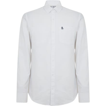 Original Penguin Heren Oxford Katoenen Button-Down Overhemd (Briljant wit)