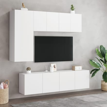 vidaXL - Tv-meubels - 2 - st - wandgemonteerd - 60x30x41 - cm - wit