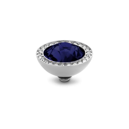 Melano Twisted Brilliant CZ Steentje Dark Indigo Zilver