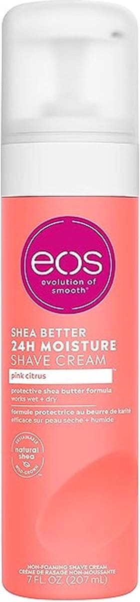 eos Shea Better Shave Cream for Women - Pink Citrus 24-Hour Moisture - Made with Natural Shea - 207ml